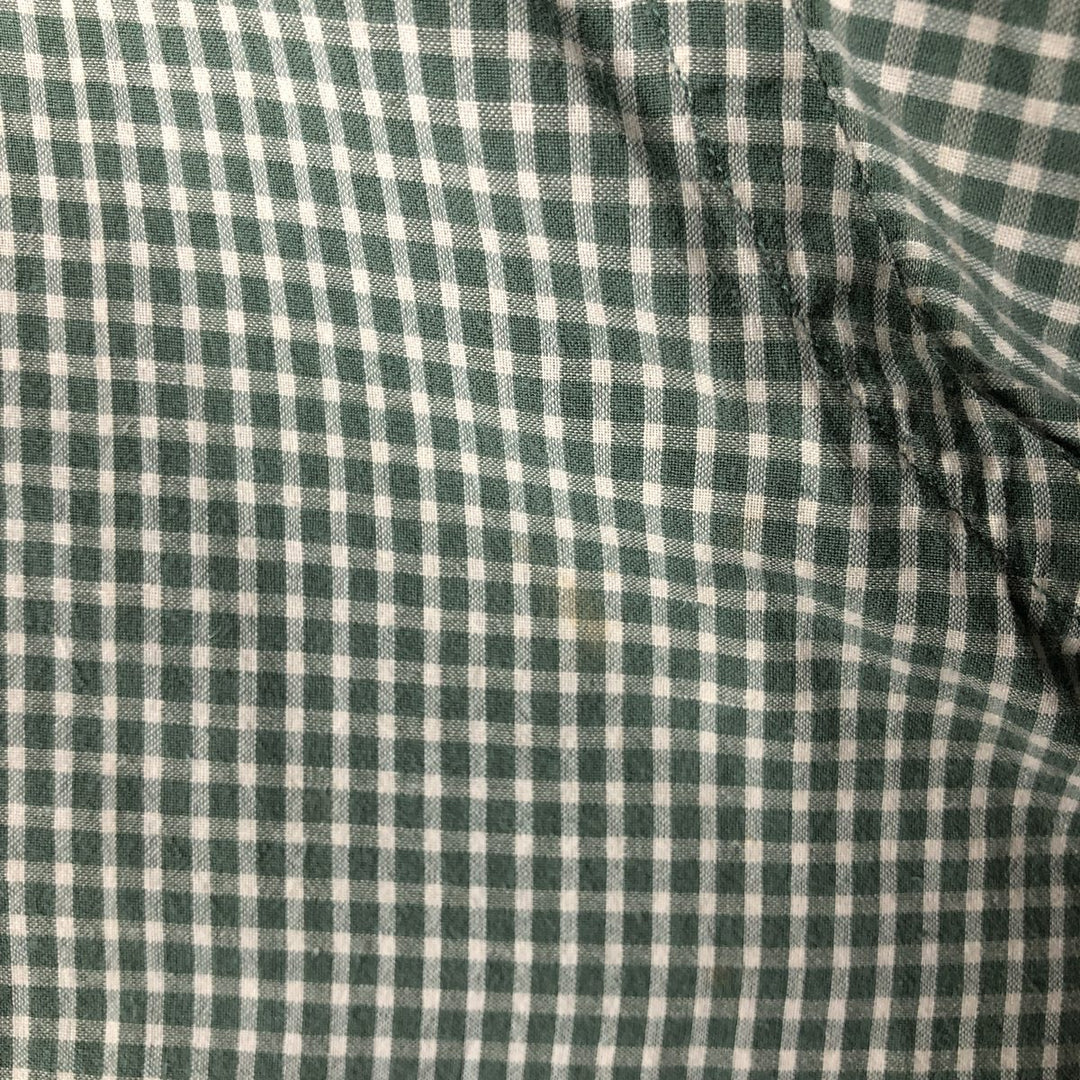 Ralph Lauren BLAKE Gingham Check Long Sleeve Button-Down Check Shirt, Men's Size L cotton Khaki type sage green Vintage Second Hand