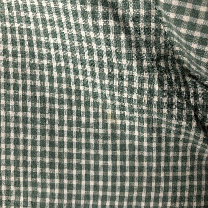 Ralph Lauren BLAKE Gingham Check Long Sleeve Button-Down Check Shirt, Men's Size L cotton Khaki type sage green Vintage Second Hand