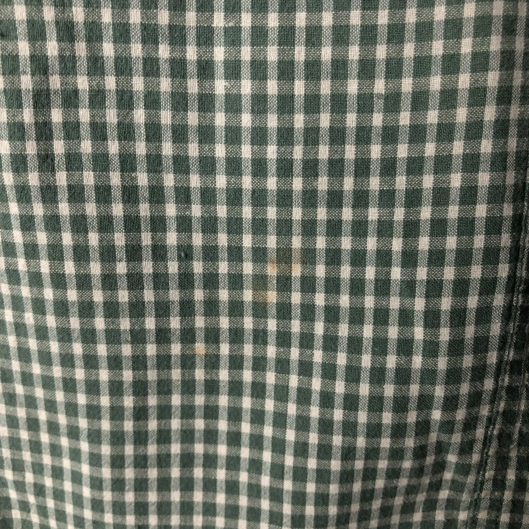Ralph Lauren BLAKE Gingham Check Long Sleeve Button-Down Check Shirt, Men's Size L cotton Khaki type sage green Vintage Second Hand