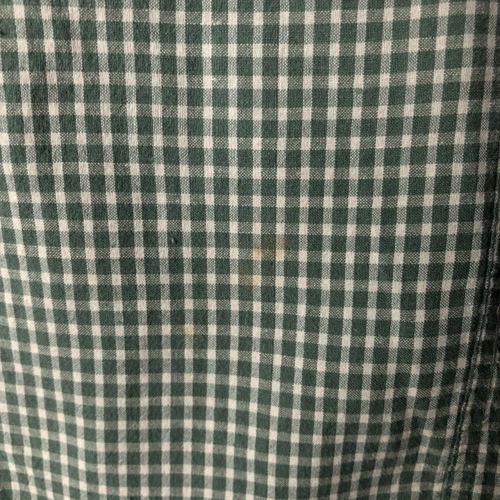 Ralph Lauren BLAKE Gingham Check Long Sleeve Button-Down Check Shirt, Men's Size L cotton Khaki type sage green Vintage Second Hand