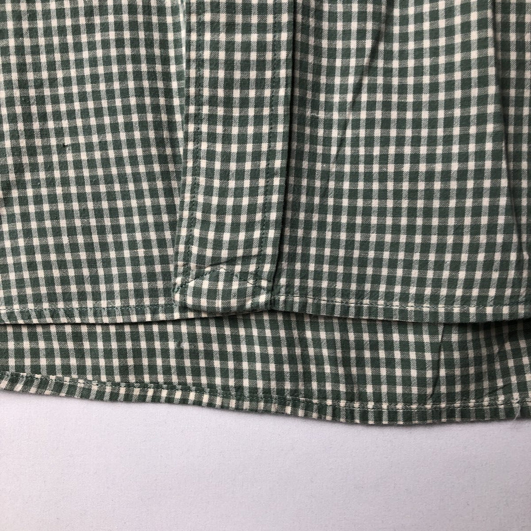 Ralph Lauren BLAKE Gingham Check Long Sleeve Button-Down Check Shirt, Men's Size L cotton Khaki type sage green Vintage Second Hand
