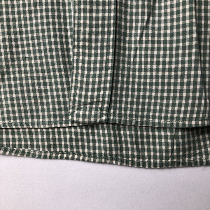 Ralph Lauren BLAKE Gingham Check Long Sleeve Button-Down Check Shirt, Men's Size L cotton Khaki type sage green Vintage Second Hand