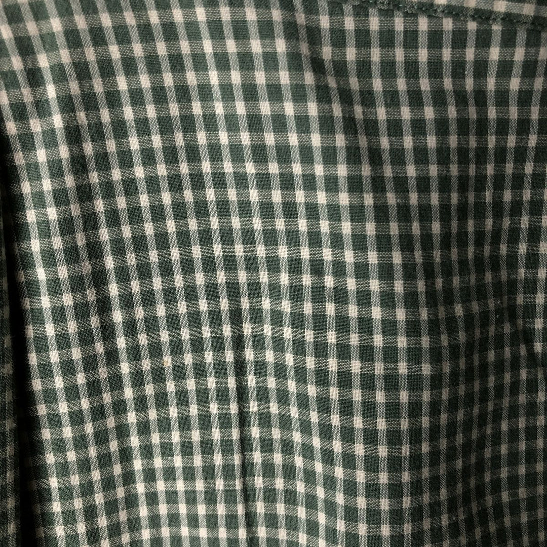 Ralph Lauren BLAKE Gingham Check Long Sleeve Button-Down Check Shirt, Men's Size L cotton Khaki type sage green Vintage Second Hand