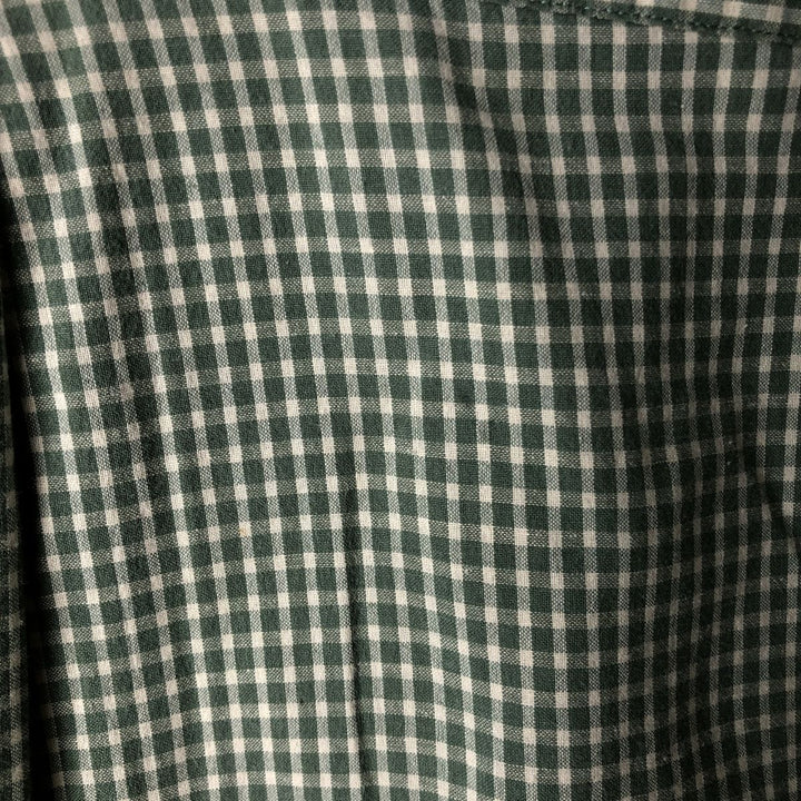 Ralph Lauren BLAKE Gingham Check Long Sleeve Button-Down Check Shirt, Men's Size L cotton Khaki type sage green Vintage Second Hand