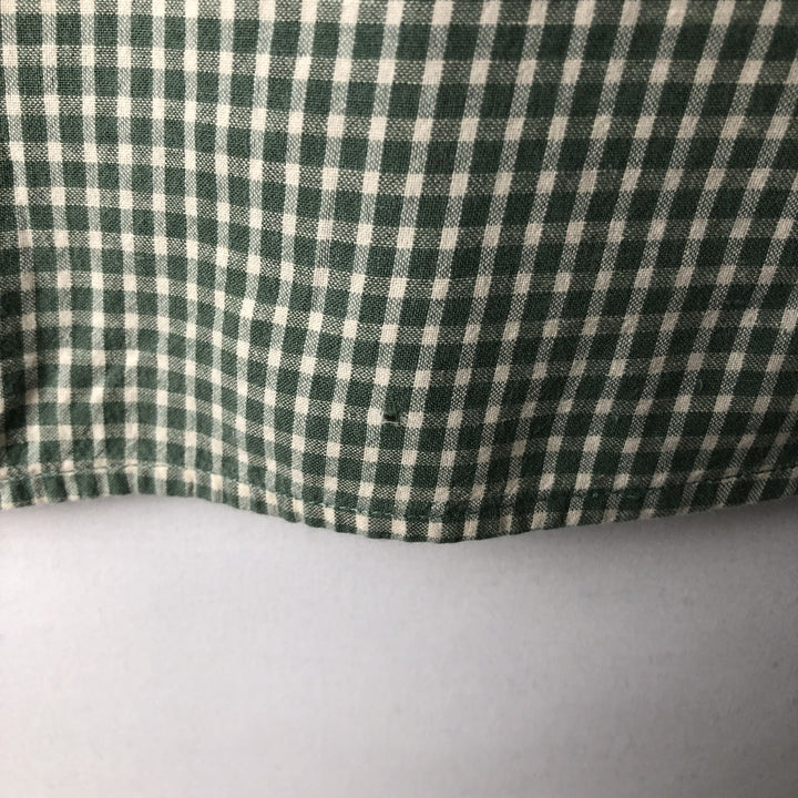Ralph Lauren BLAKE Gingham Check Long Sleeve Button-Down Check Shirt, Men's Size L cotton Khaki type sage green Vintage Second Hand