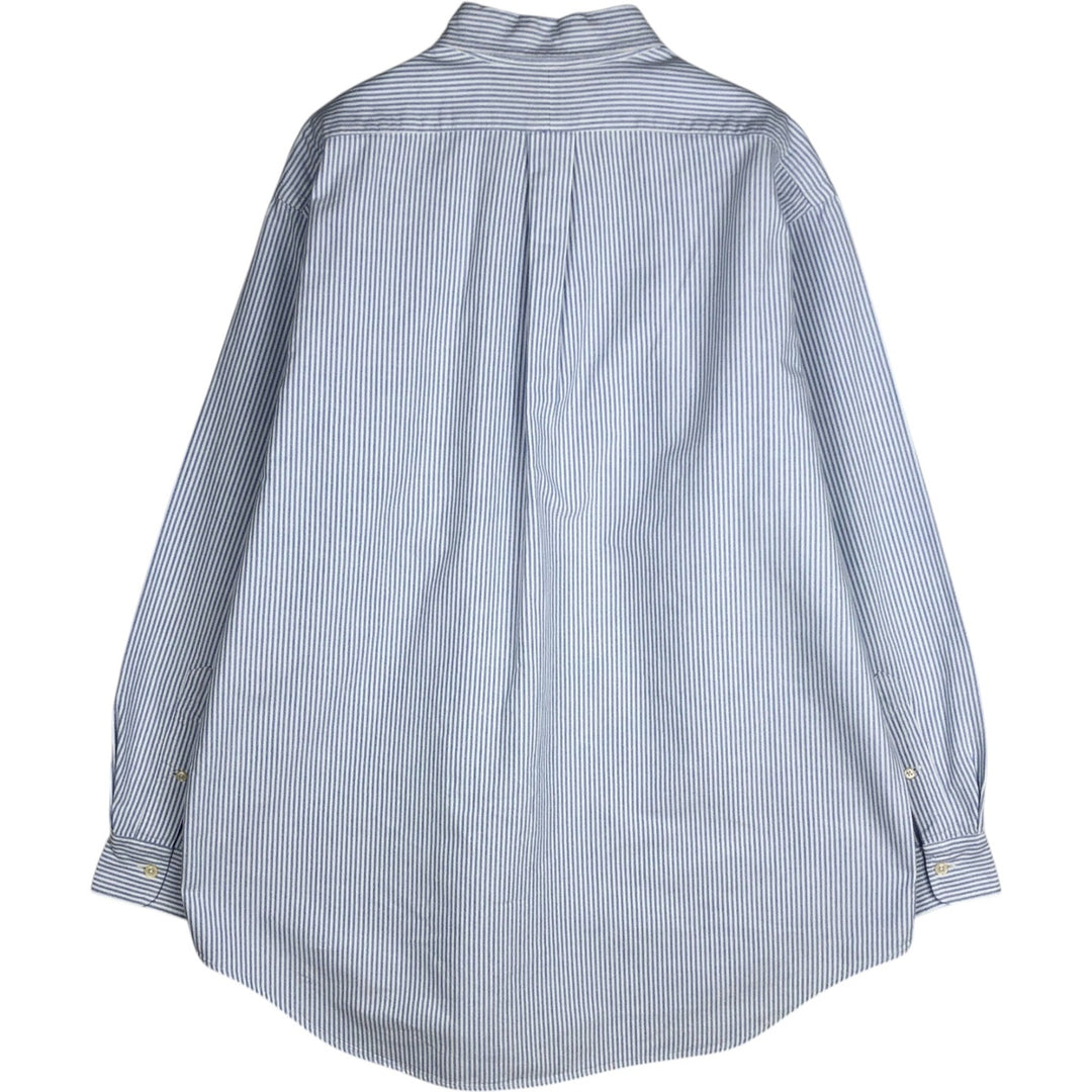 Ralph Lauren YARMOUTH Long Sleeve Button-Down Striped Shirt, Men's XL cotton blue type Vintage Second Hand