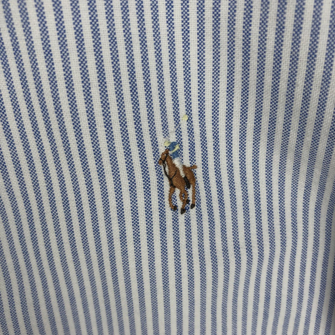 Ralph Lauren YARMOUTH Long Sleeve Button-Down Striped Shirt, Men's XL cotton blue type Vintage Second Hand