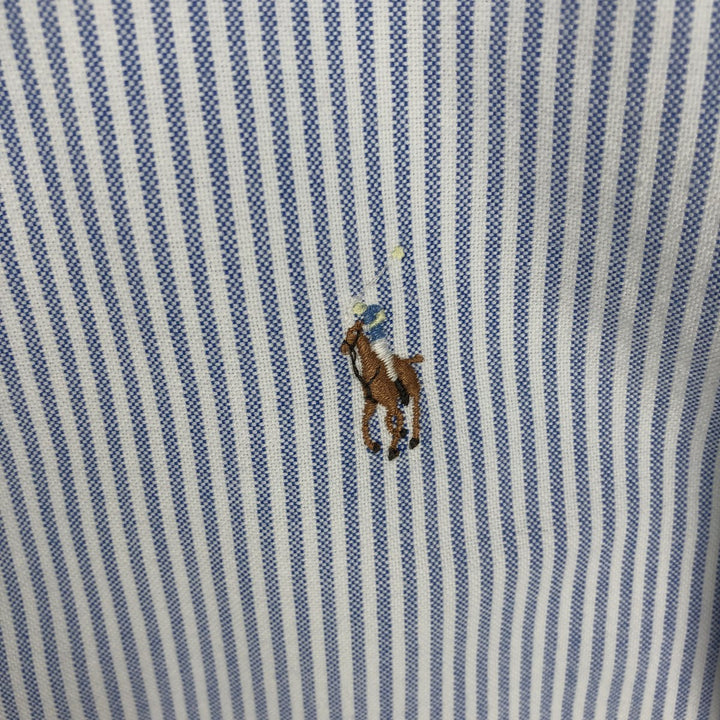 Ralph Lauren YARMOUTH Long Sleeve Button-Down Striped Shirt, Men's XL cotton blue type Vintage Second Hand