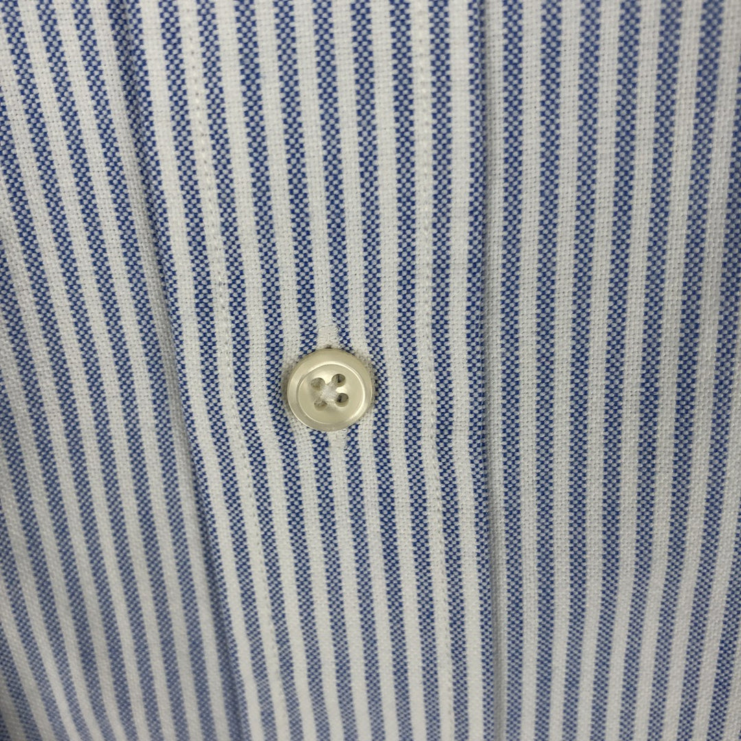 Ralph Lauren YARMOUTH Long Sleeve Button-Down Striped Shirt, Men's XL cotton blue type Vintage Second Hand