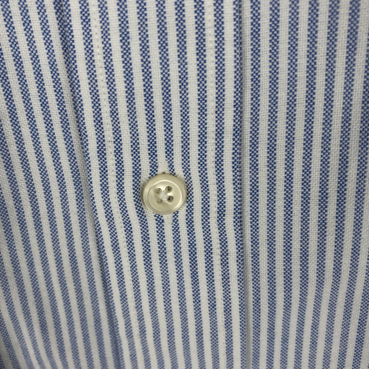 Ralph Lauren YARMOUTH Long Sleeve Button-Down Striped Shirt, Men's XL cotton blue type Vintage Second Hand
