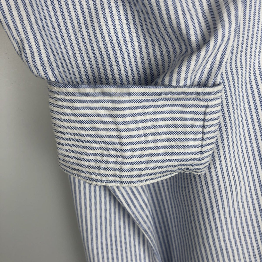 Ralph Lauren YARMOUTH Long Sleeve Button-Down Striped Shirt, Men's XL cotton blue type Vintage Second Hand