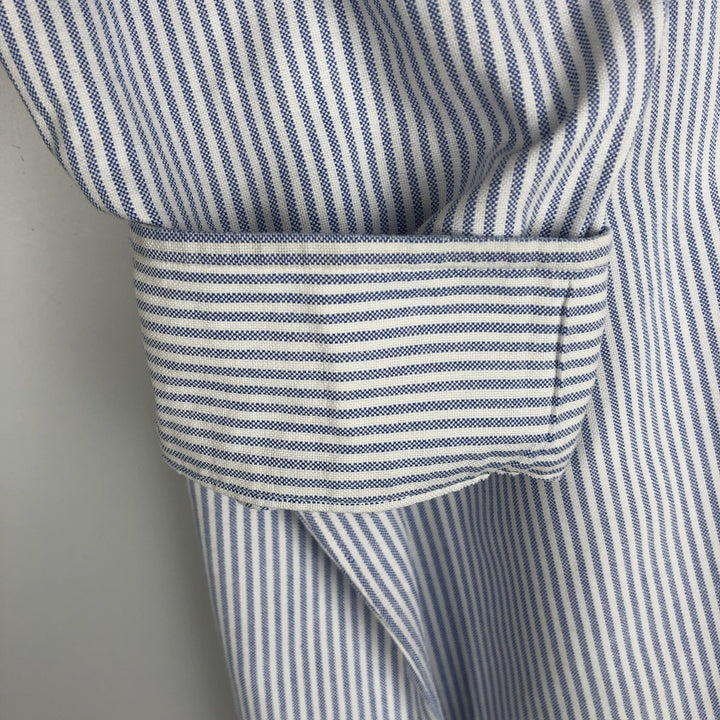 Ralph Lauren YARMOUTH Long Sleeve Button-Down Striped Shirt, Men's XL cotton blue type Vintage Second Hand