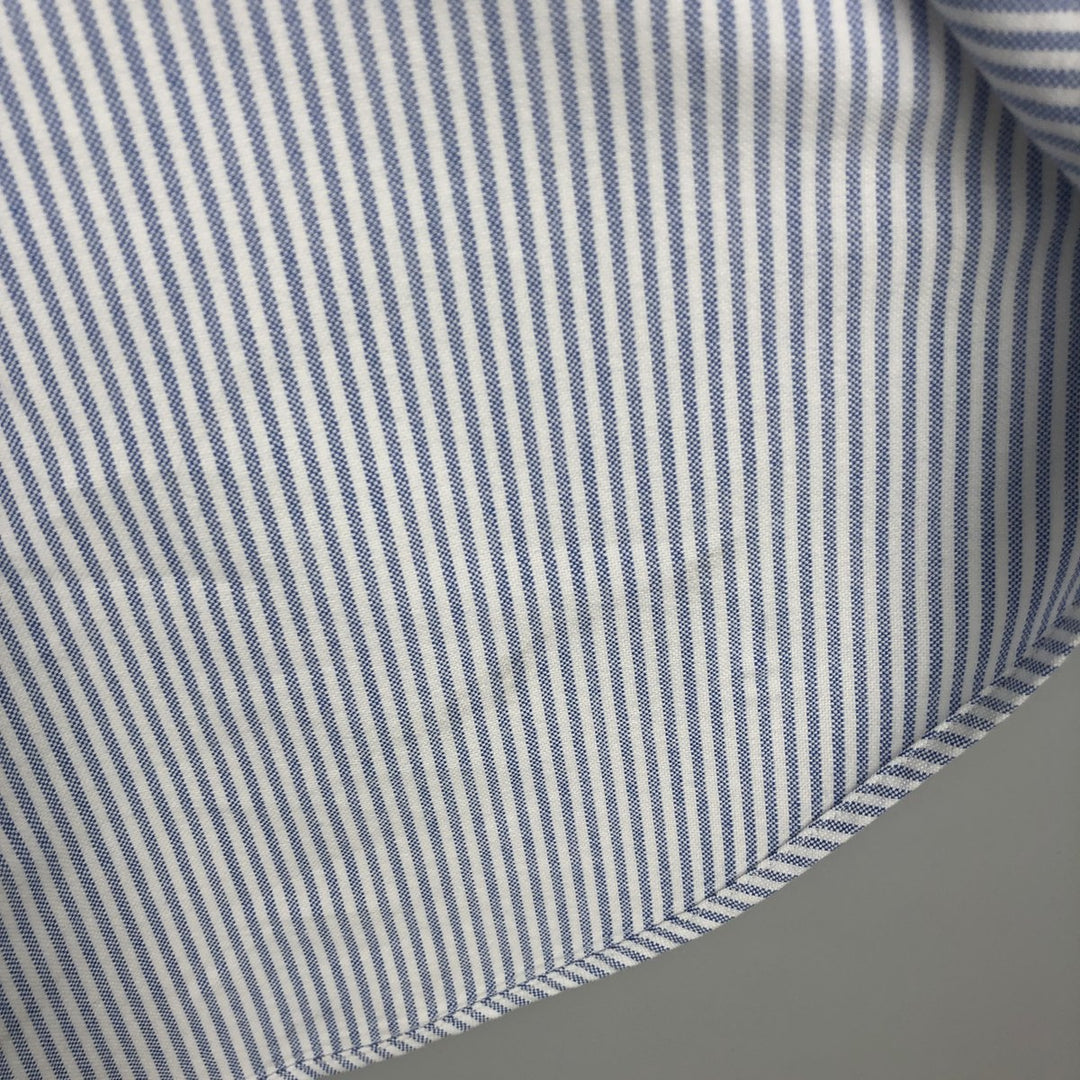 Ralph Lauren YARMOUTH Long Sleeve Button-Down Striped Shirt, Men's XL cotton blue type Vintage Second Hand