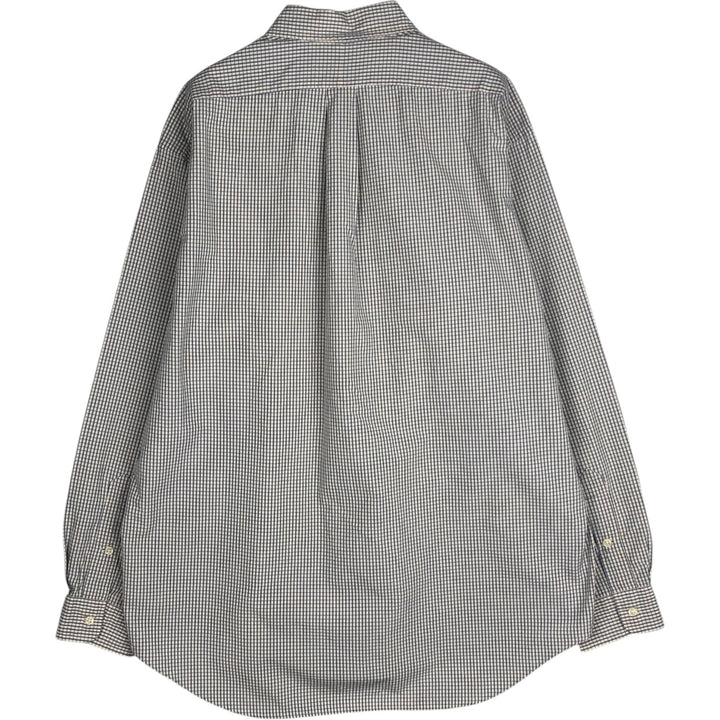 Ralph Lauren BLAKE long sleeve button down check shirt, men's size L cotton ivory Vintage Second Hand