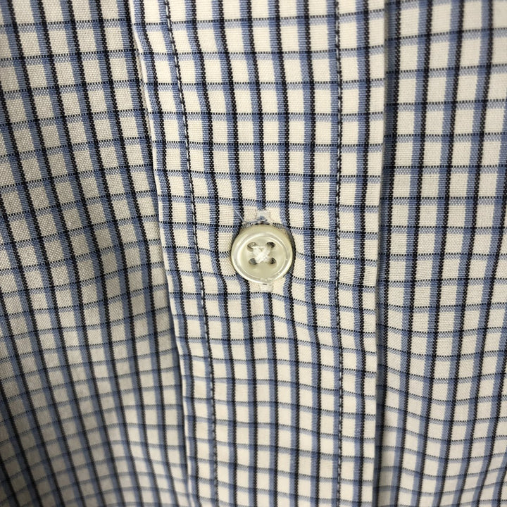 Ralph Lauren BLAKE long sleeve button down check shirt, men's size L cotton ivory Vintage Second Hand