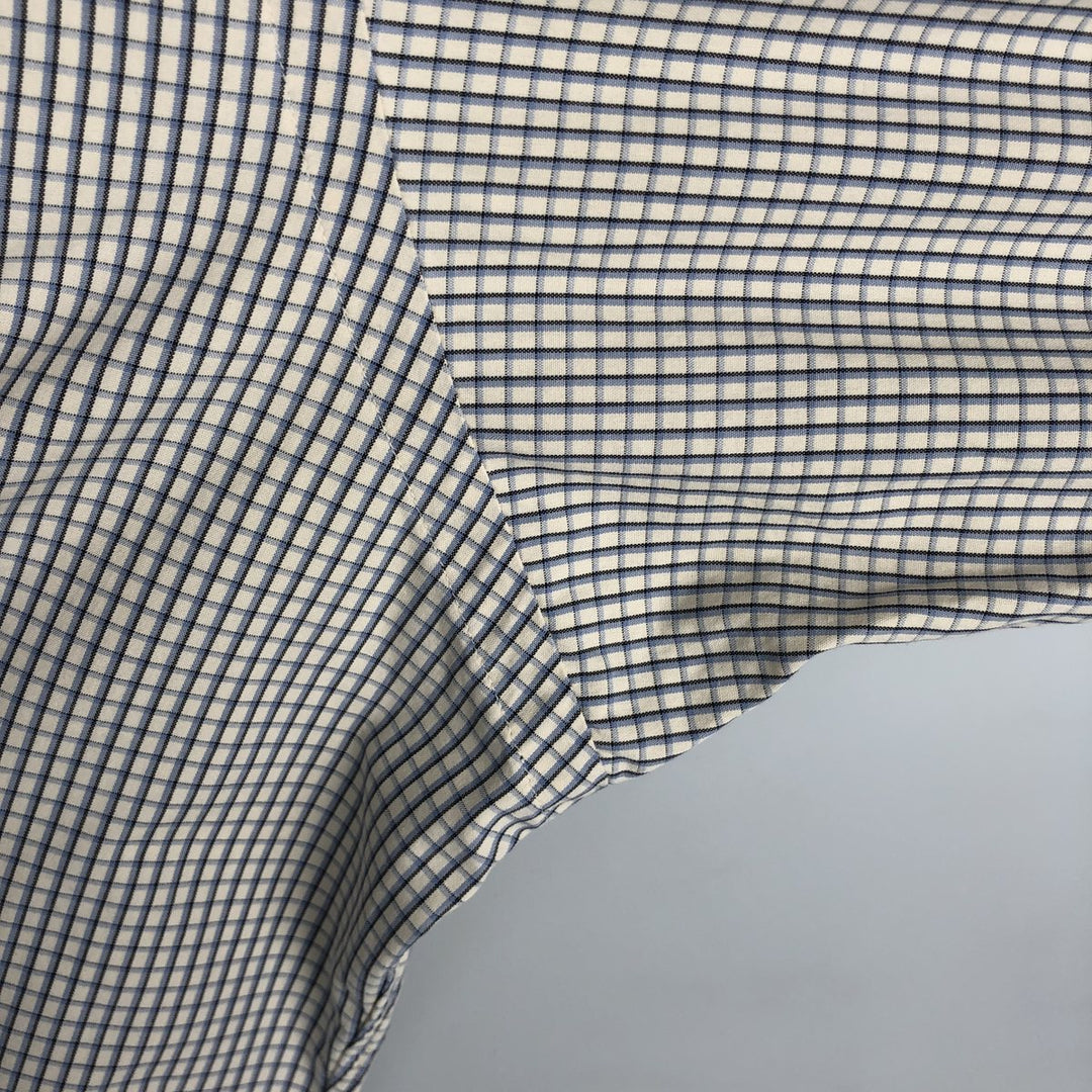 Ralph Lauren BLAKE long sleeve button down check shirt, men's size L cotton ivory Vintage Second Hand