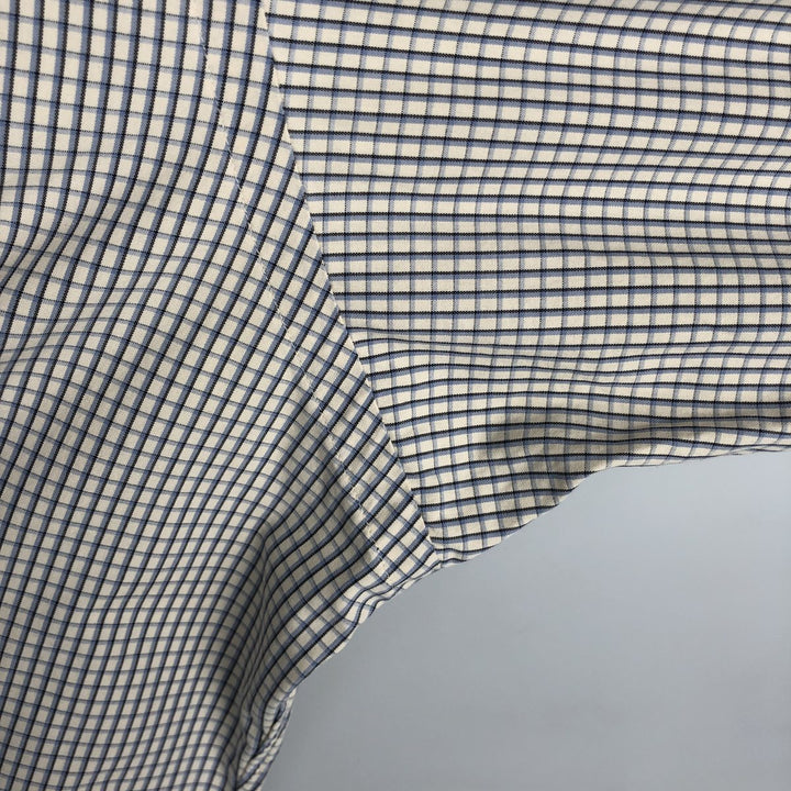 Ralph Lauren BLAKE long sleeve button down check shirt, men's size L cotton ivory Vintage Second Hand