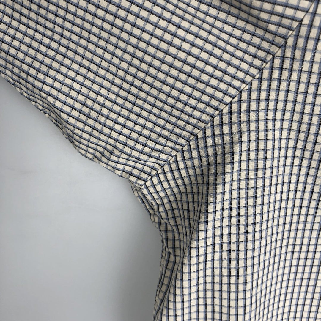 Ralph Lauren BLAKE long sleeve button down check shirt, men's size L cotton ivory Vintage Second Hand