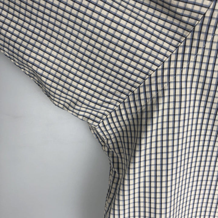Ralph Lauren BLAKE long sleeve button down check shirt, men's size L cotton ivory Vintage Second Hand