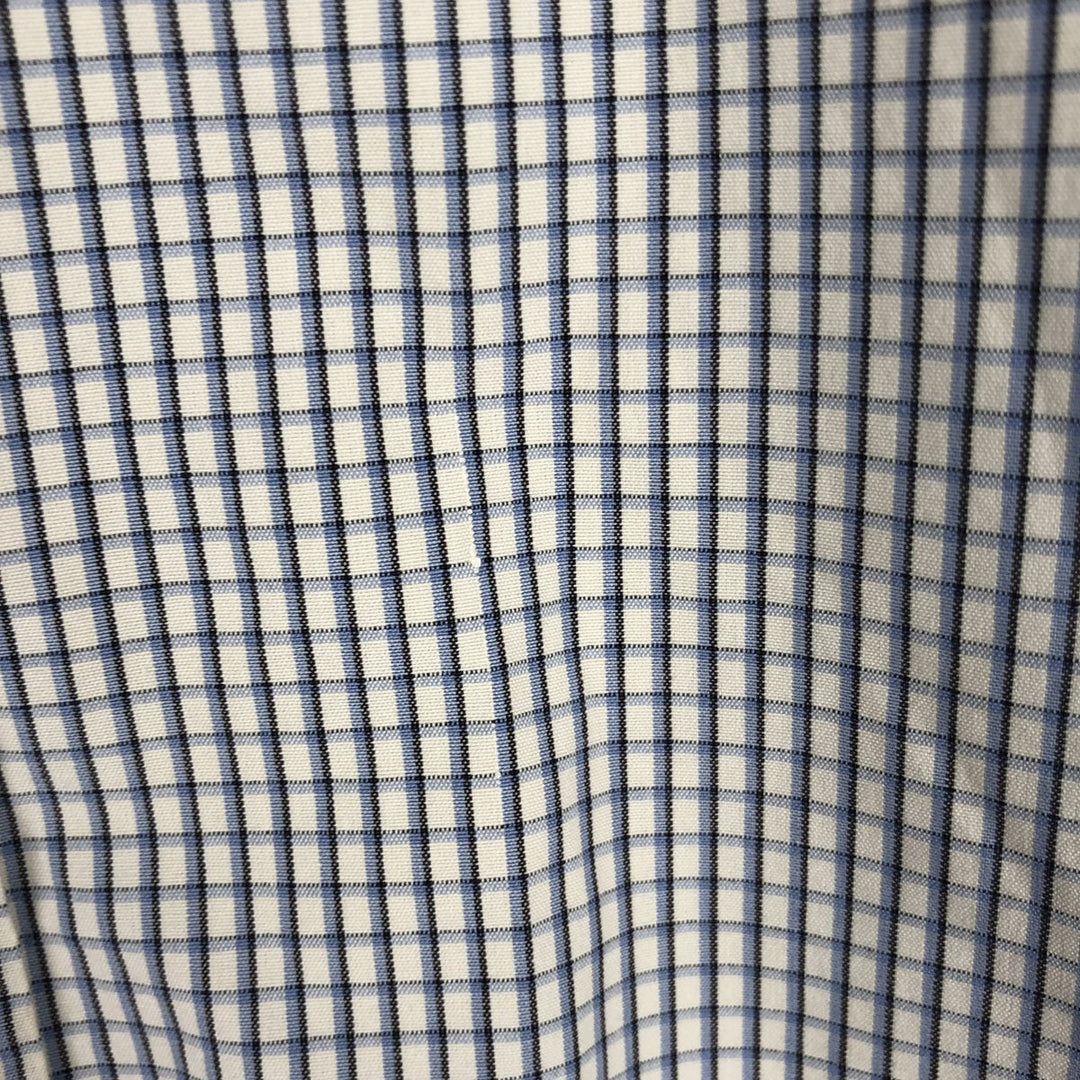Ralph Lauren BLAKE long sleeve button down check shirt, men's size L cotton ivory Vintage Second Hand
