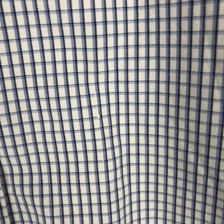 Ralph Lauren BLAKE long sleeve button down check shirt, men's size L cotton ivory Vintage Second Hand
