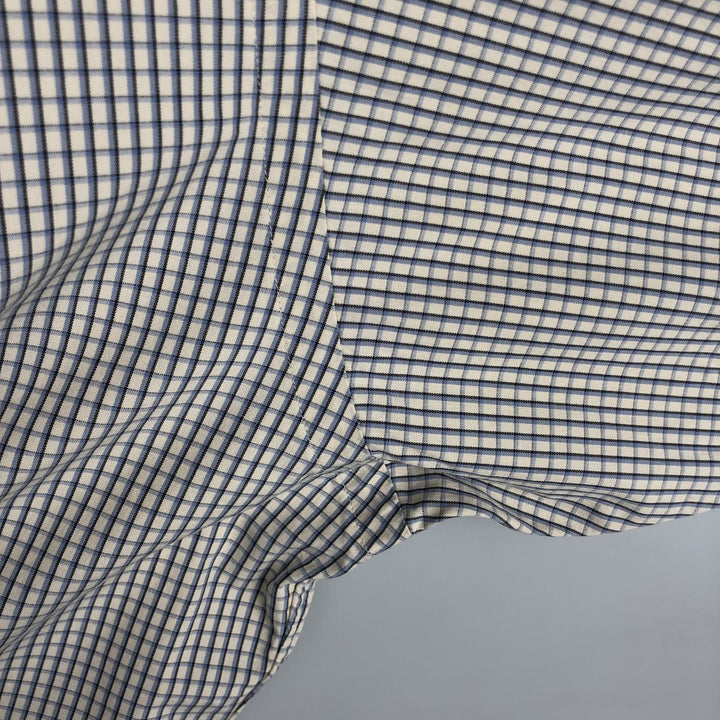 Ralph Lauren BLAKE long sleeve button down check shirt, men's size L cotton ivory Vintage Second Hand