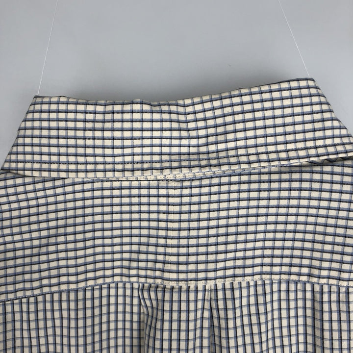 Ralph Lauren BLAKE long sleeve button down check shirt, men's size L cotton ivory Vintage Second Hand