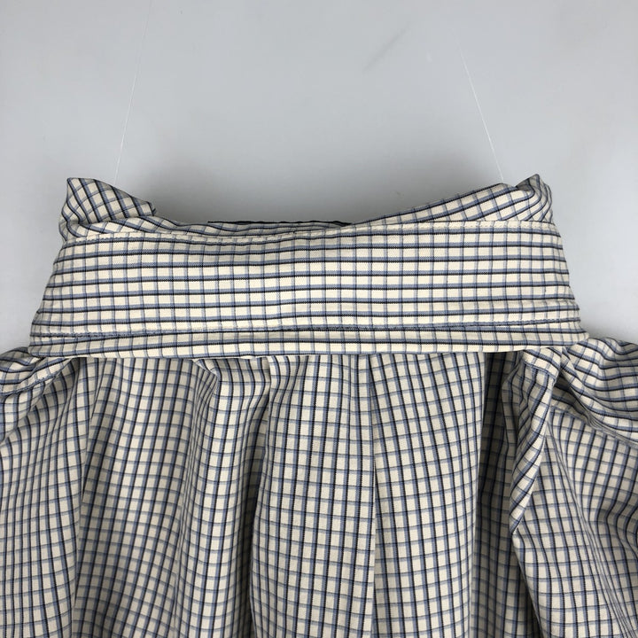 Ralph Lauren BLAKE long sleeve button down check shirt, men's size L cotton ivory Vintage Second Hand