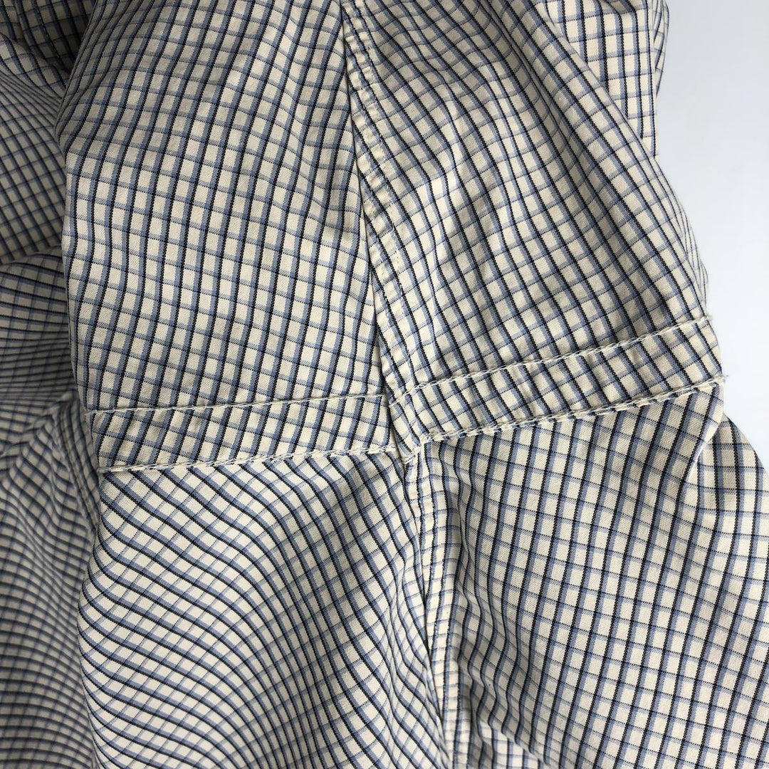Ralph Lauren BLAKE long sleeve button down check shirt, men's size L cotton ivory Vintage Second Hand