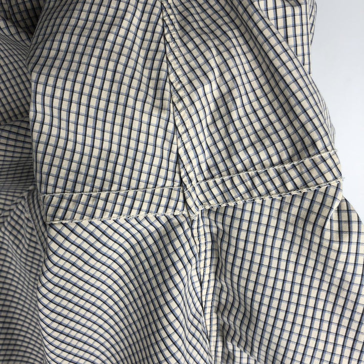 Ralph Lauren BLAKE long sleeve button down check shirt, men's size L cotton ivory Vintage Second Hand