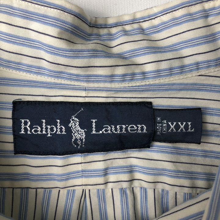 Ralph Lauren Multi-stripe Long Sleeve Button-down Striped Shirt Men's XXL cotton white type Vintage Second Hand