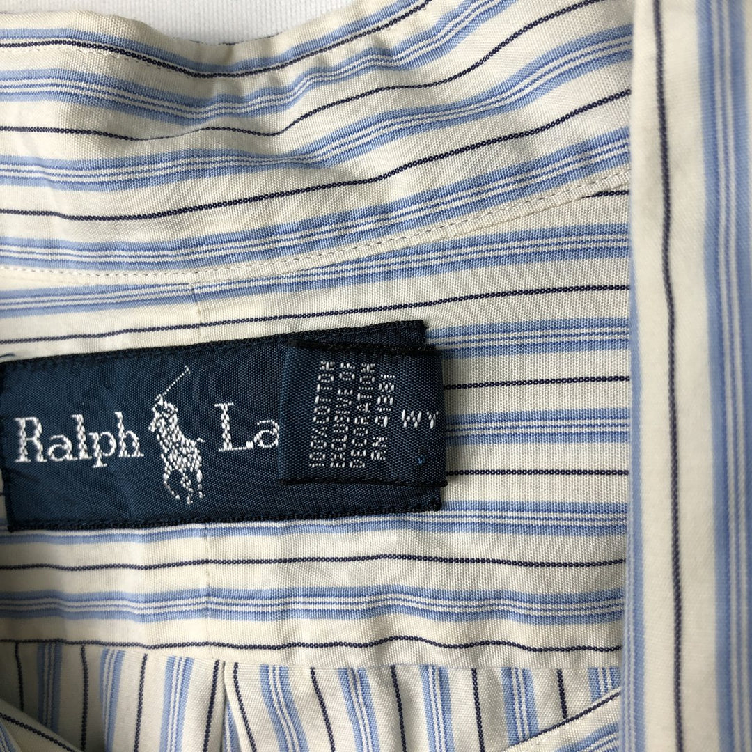 Ralph Lauren Multi-stripe Long Sleeve Button-down Striped Shirt Men's XXL cotton white type Vintage Second Hand