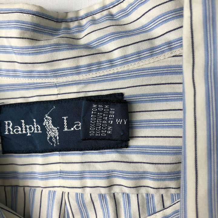 Ralph Lauren Multi-stripe Long Sleeve Button-down Striped Shirt Men's XXL cotton white type Vintage Second Hand