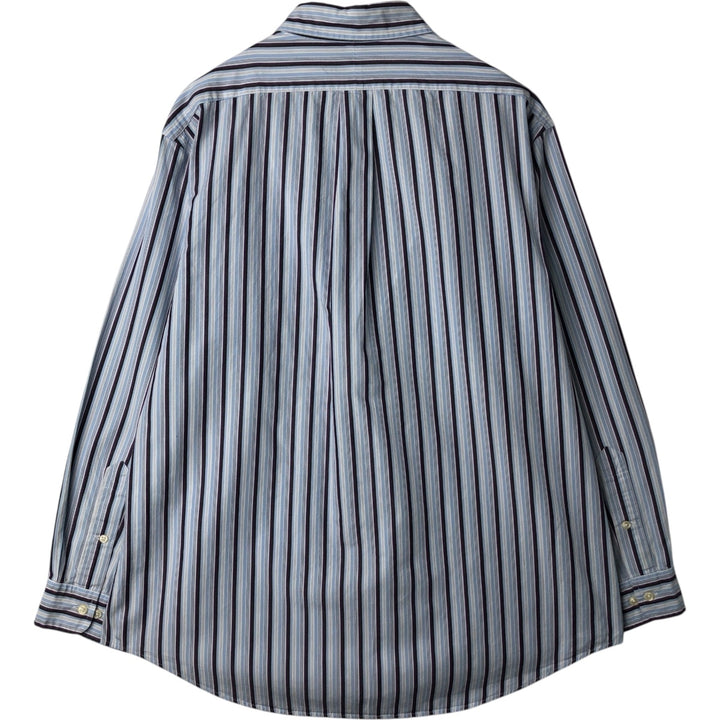 Ralph Lauren Custom Fit Multi-Stripe Long Sleeve Button-Down Striped Shirt, Men's XL cotton Blue type light blue Vintage Second Hand