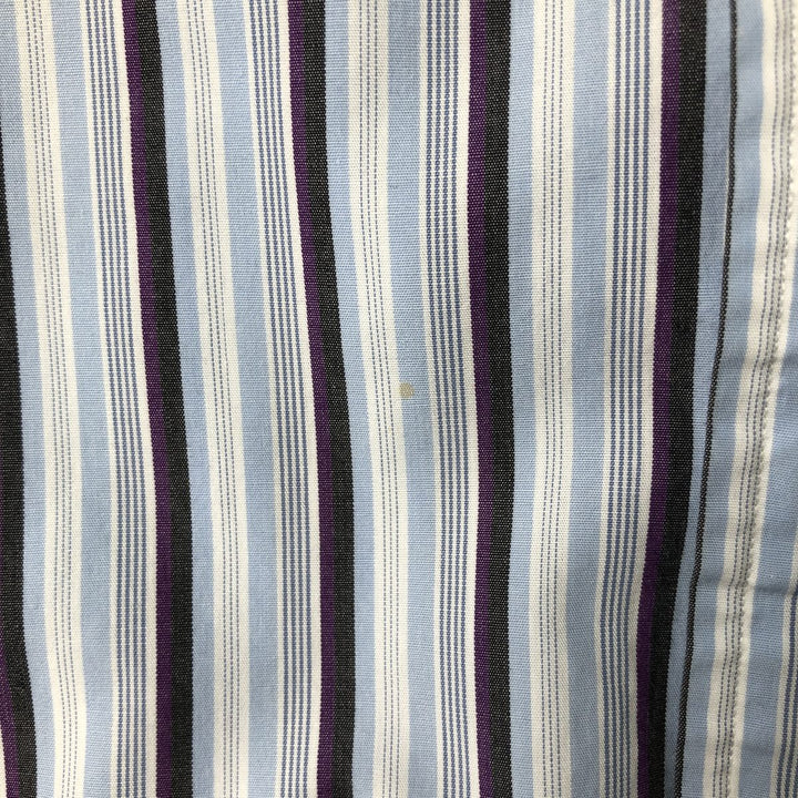 Ralph Lauren Custom Fit Multi-Stripe Long Sleeve Button-Down Striped Shirt, Men's XL cotton Blue type light blue Vintage Second Hand