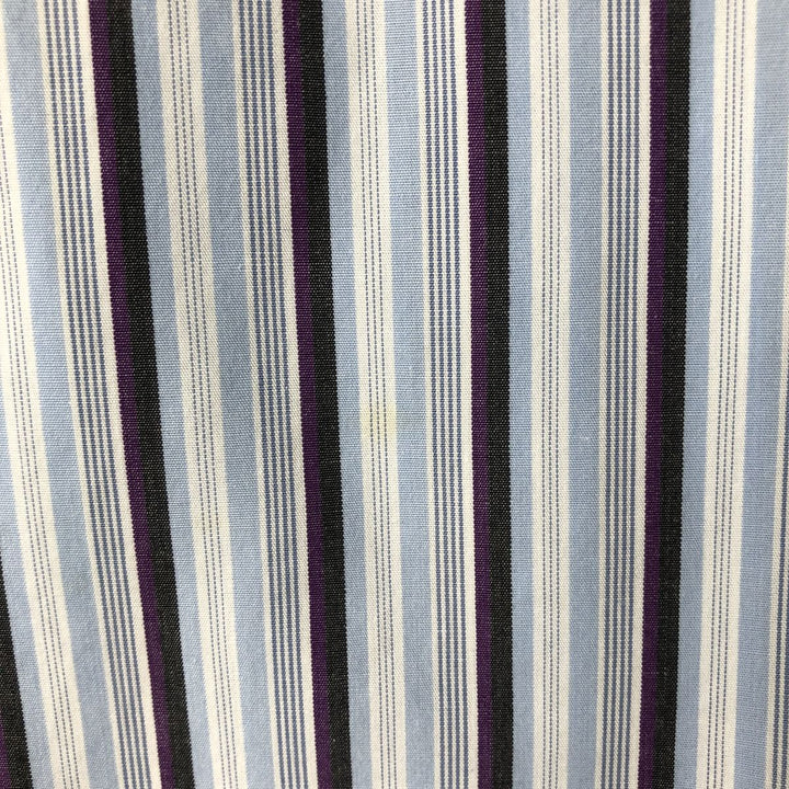 Ralph Lauren Custom Fit Multi-Stripe Long Sleeve Button-Down Striped Shirt, Men's XL cotton Blue type light blue Vintage Second Hand