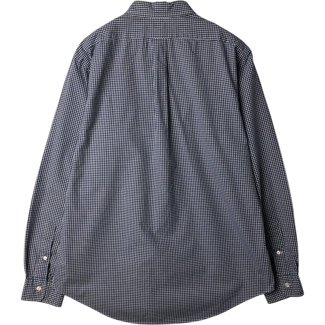 Ralph Lauren CUSTOM FIT Gingham Check Long Sleeve Button Down Check Shirt Men's L size cotton blue type Vintage Second Hand