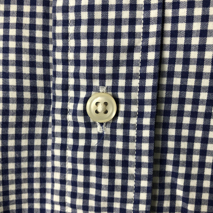 Ralph Lauren CUSTOM FIT Gingham Check Long Sleeve Button Down Check Shirt Men's L size cotton blue type Vintage Second Hand