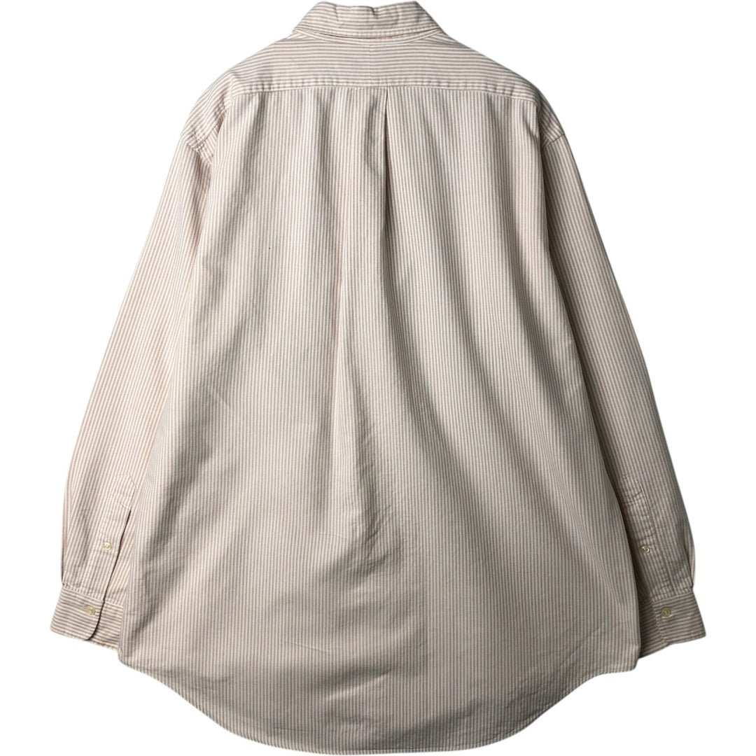 Ralph Lauren long sleeve button down striped shirt, men's XL size cotton white type Vintage Second Hand