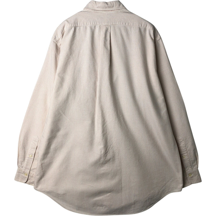 Ralph Lauren long sleeve button down striped shirt, men's XL size cotton white type Vintage Second Hand