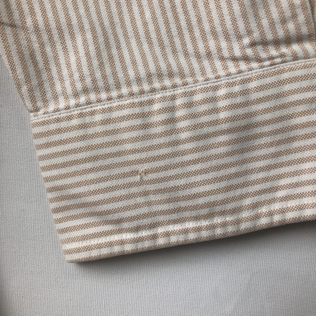 Ralph Lauren long sleeve button down striped shirt, men's XL size cotton white type Vintage Second Hand