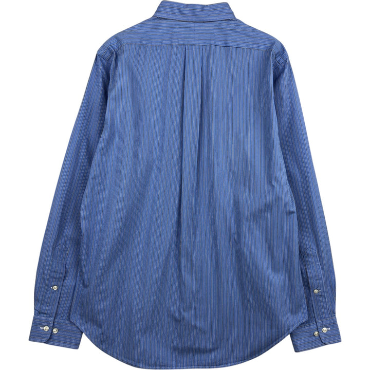 Ralph Lauren Classic Fit Long Sleeve Button Down Striped Shirt, Men's Size L cotton Blue type light blue Vintage Second Hand