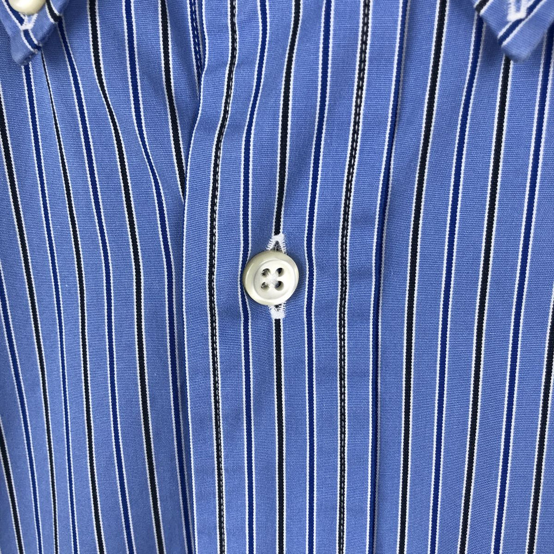 Ralph Lauren Classic Fit Long Sleeve Button Down Striped Shirt, Men's Size L cotton Blue type light blue Vintage Second Hand