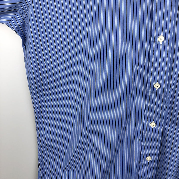 Ralph Lauren Classic Fit Long Sleeve Button Down Striped Shirt, Men's Size L cotton Blue type light blue Vintage Second Hand
