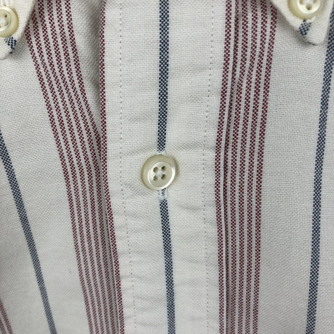 Ralph Lauren YARMOUTH Long Sleeve Button-Down Striped Shirt, Men's M Size cotton pale white type Vintage Second Hand