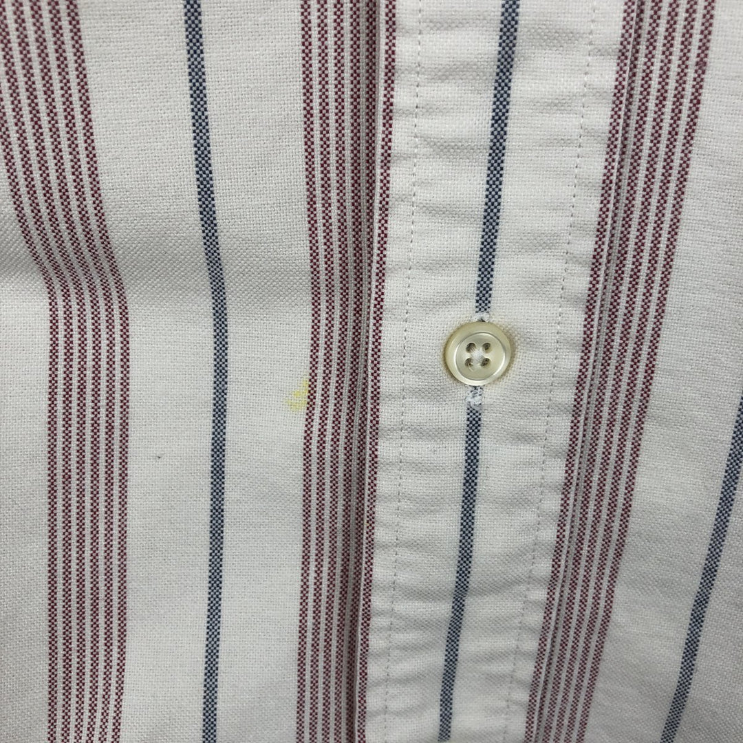 Ralph Lauren YARMOUTH Long Sleeve Button-Down Striped Shirt, Men's M Size cotton pale white type Vintage Second Hand
