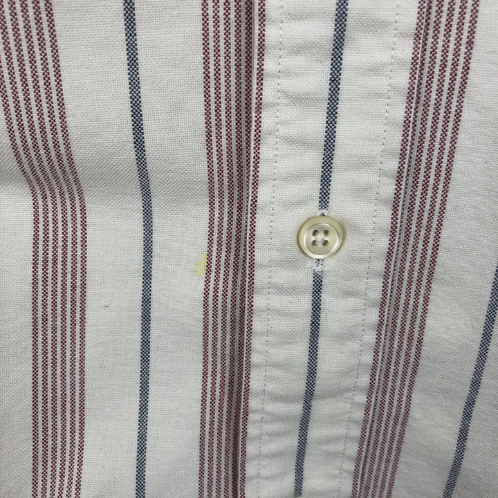Ralph Lauren YARMOUTH Long Sleeve Button-Down Striped Shirt, Men's M Size cotton pale white type Vintage Second Hand