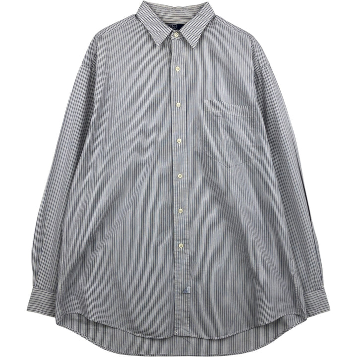Ralph Lauren POLO by Ralph Lauren Long Sleeve Cotton Striped Shirt Men's Size L cotton pale white type Vintage Second Hand