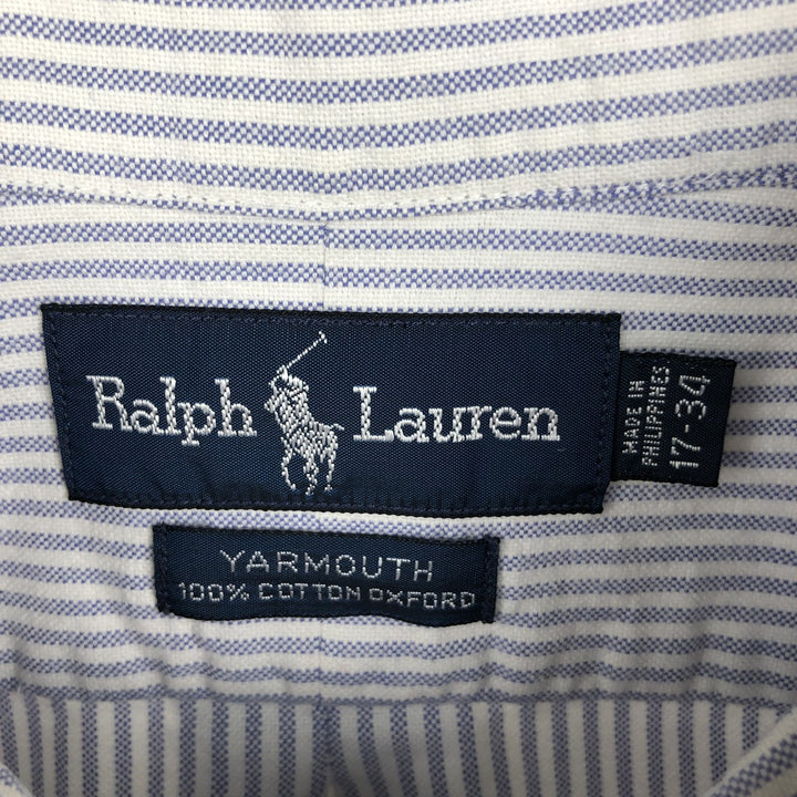 Ralph Lauren YARMOUTH Long Sleeve Button-Down Striped Shirt, Men's XL cotton pale white type Vintage Second Hand