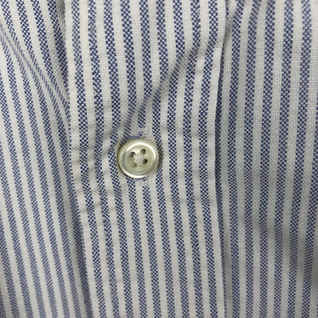 Ralph Lauren YARMOUTH Long Sleeve Button-Down Striped Shirt, Men's XL cotton pale white type Vintage Second Hand